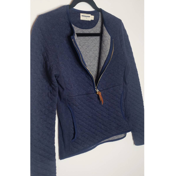 Guideboat Co. J’Adore Quilted Half-Zip Pullover Sweater Top Small Blue - Picture 9 of 11